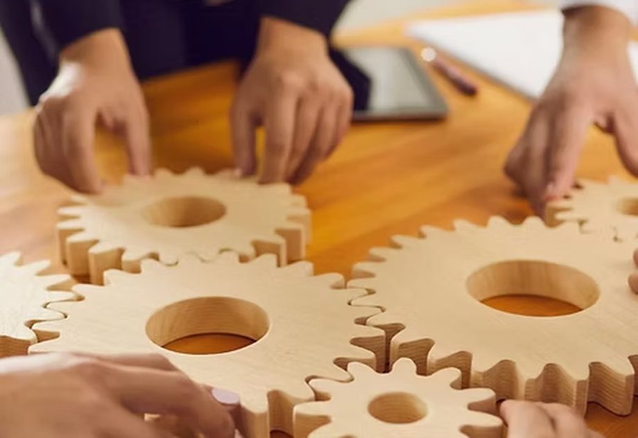 A team planning work together